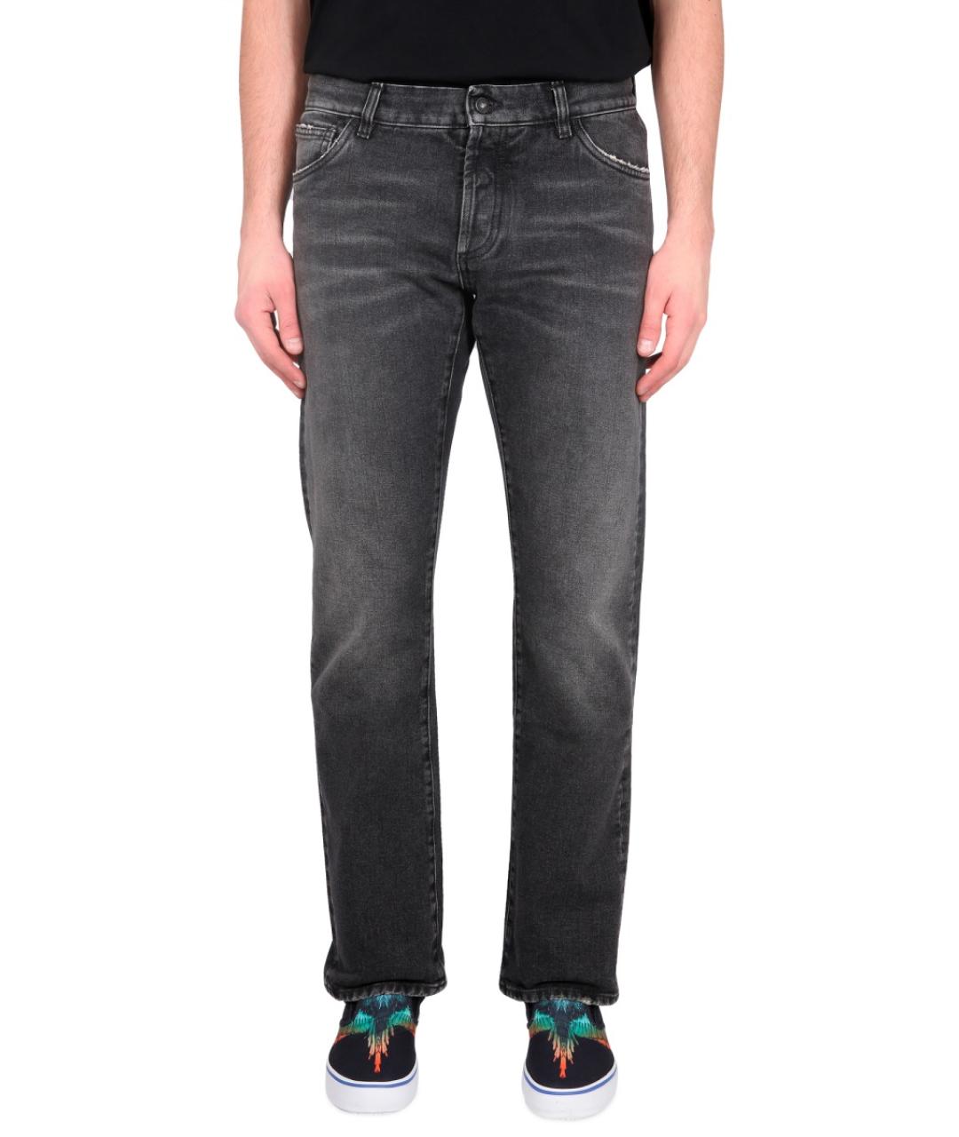 MARCELO BURLON Черные хлопковые прямые джинсы, фото 5