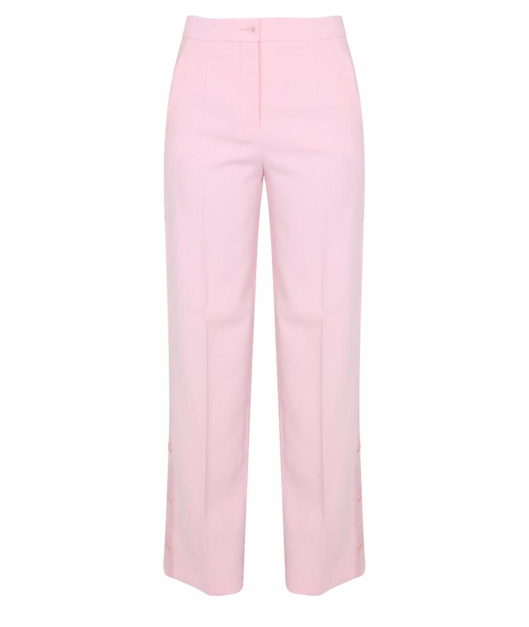 BOUTIQUE MOSCHINO Розовые ацетатные прямые брюки, фото 1