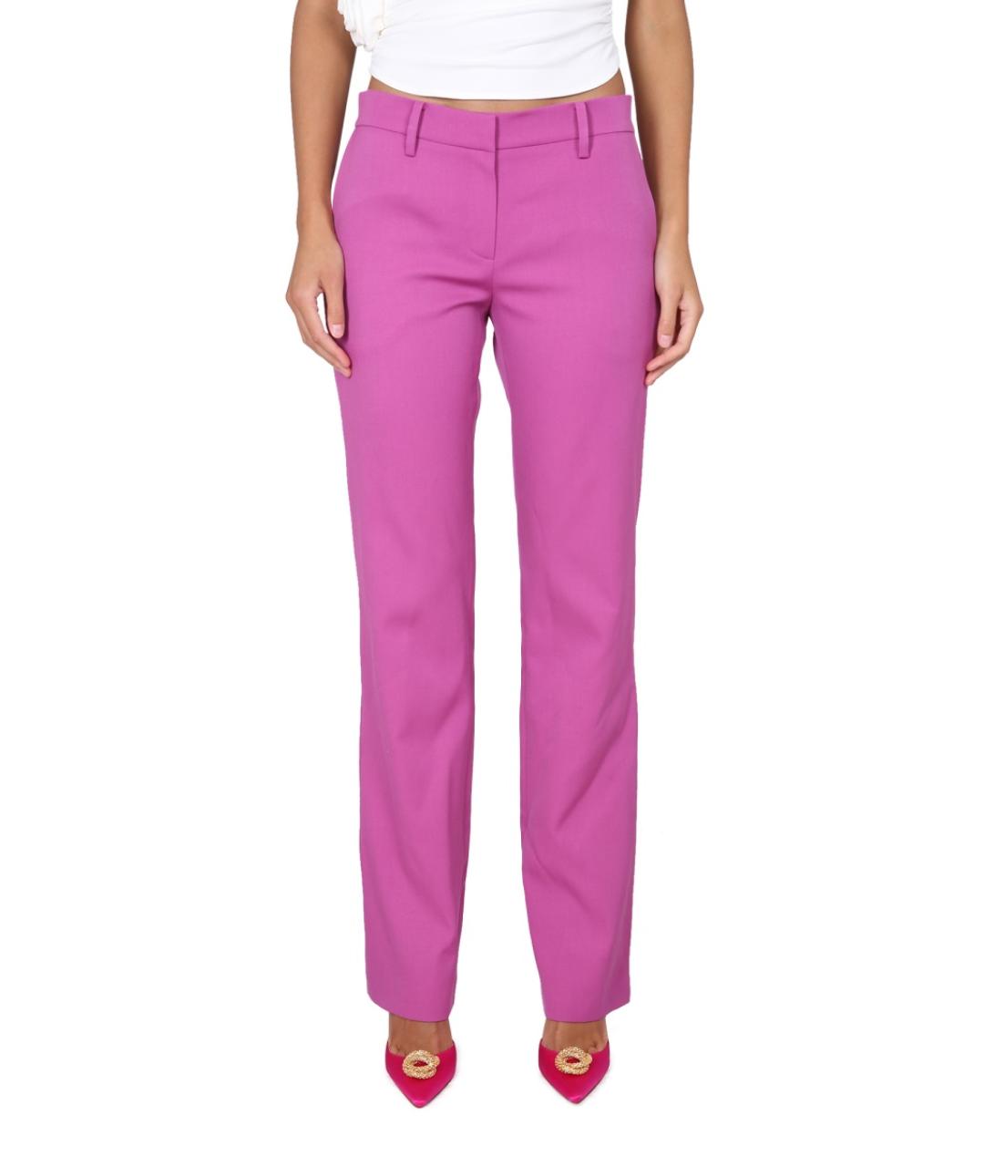 MAGDA BUTRYM Фуксия шерстяные прямые брюки, фото 5