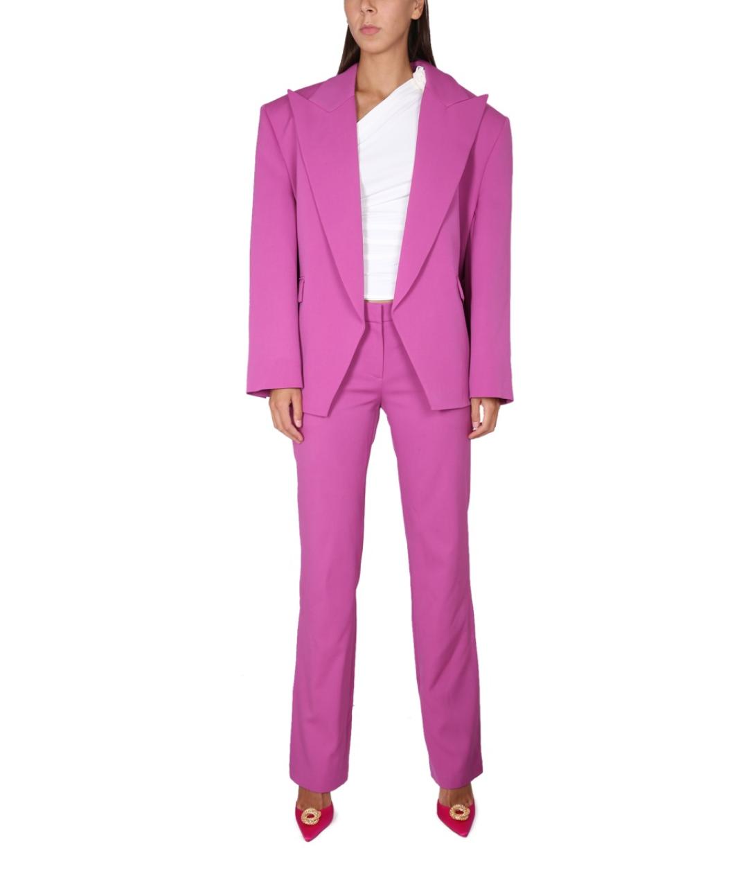 MAGDA BUTRYM Фуксия шерстяные прямые брюки, фото 2