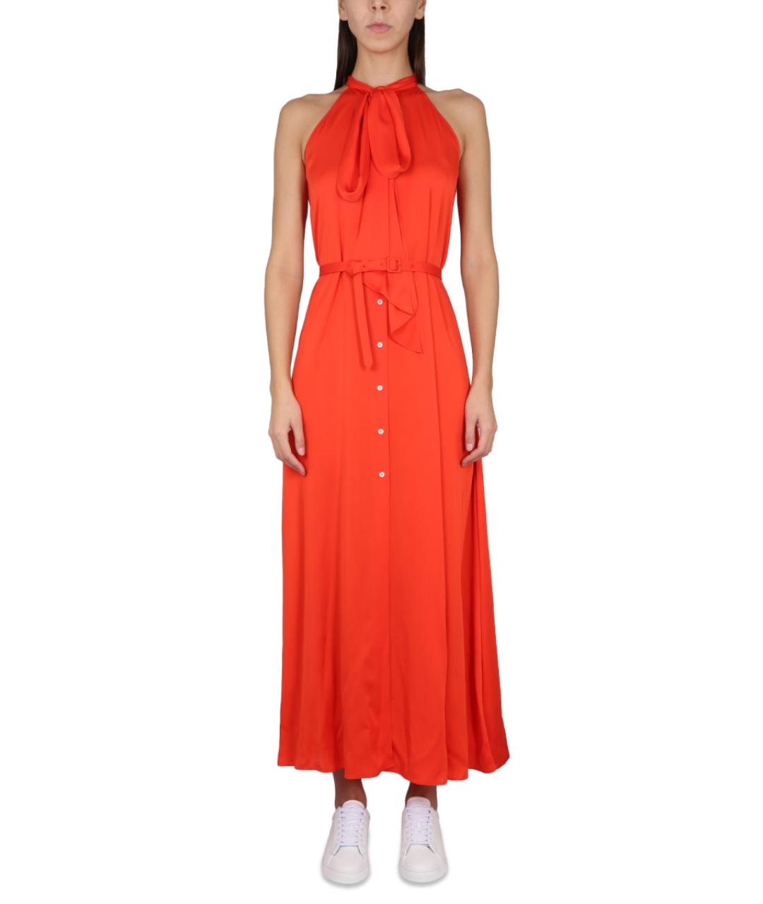 ASPESI Оранжевое вискозное повседневное платье, фото 5