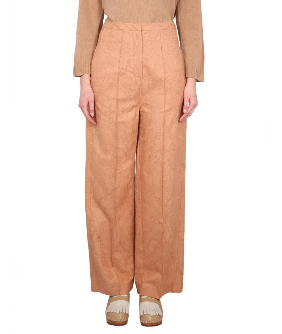 ALYSI Коричневые хлопковые прямые брюки, фото 5