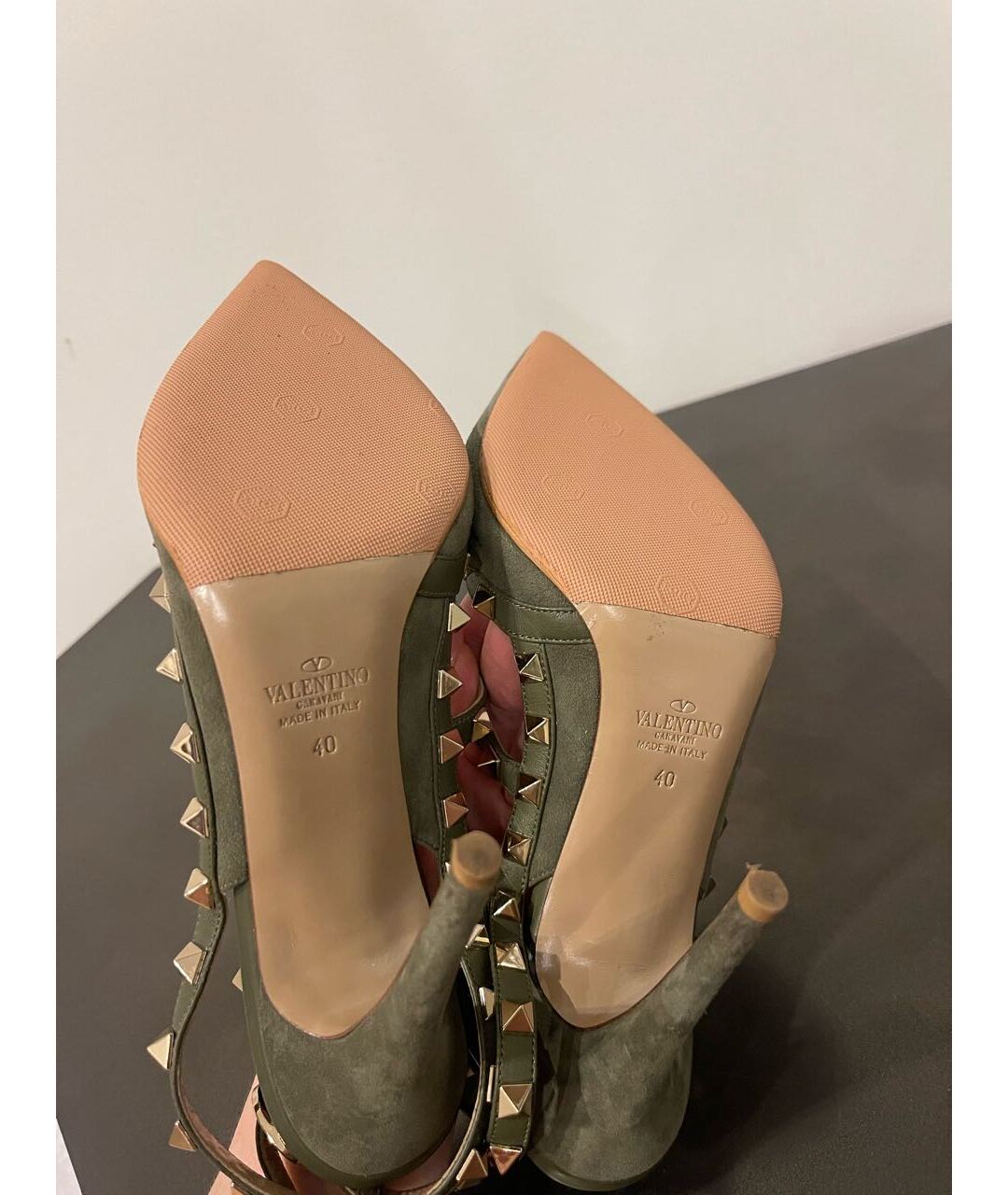 VALENTINO Хаки замшевые туфли, фото 4