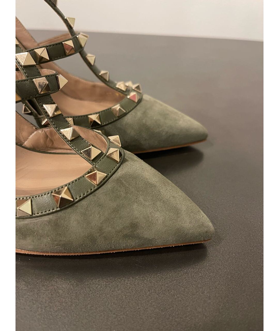 VALENTINO Хаки замшевые туфли, фото 5