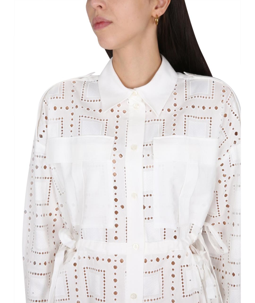 MSGM Белое хлопковое повседневное платье, фото 4