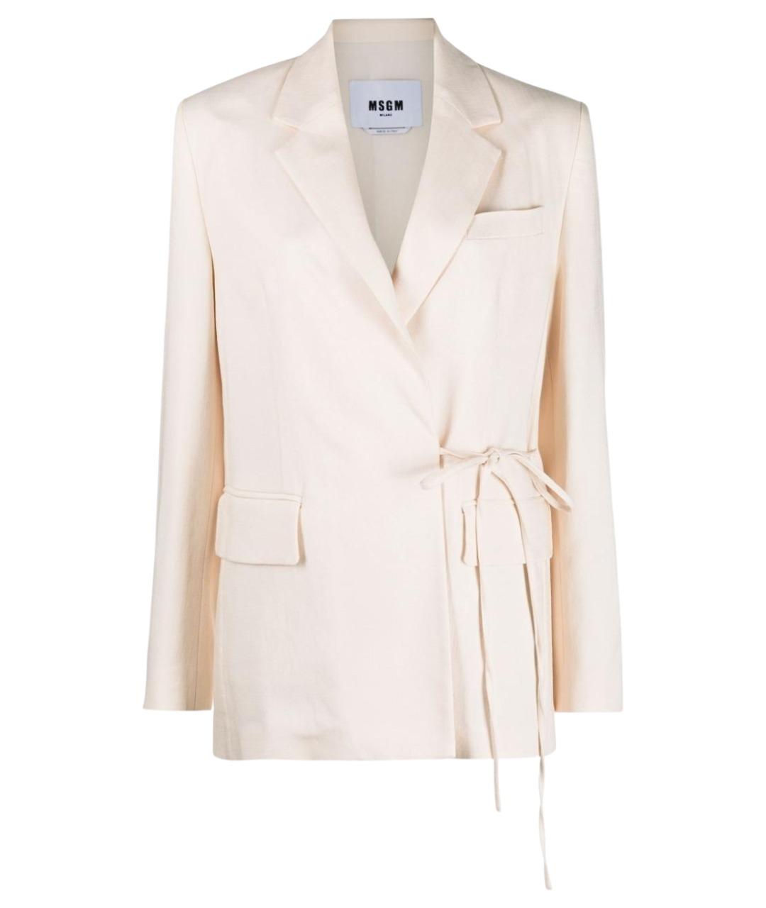MSGM Белый вискозный жакет/пиджак, фото 1