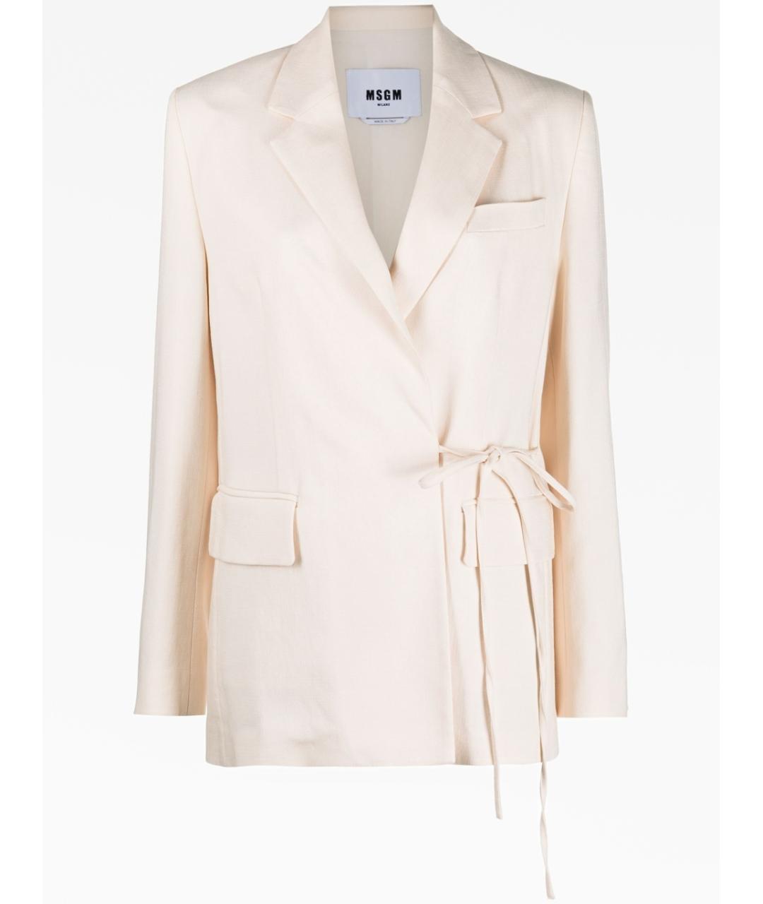 MSGM Белый вискозный жакет/пиджак, фото 1