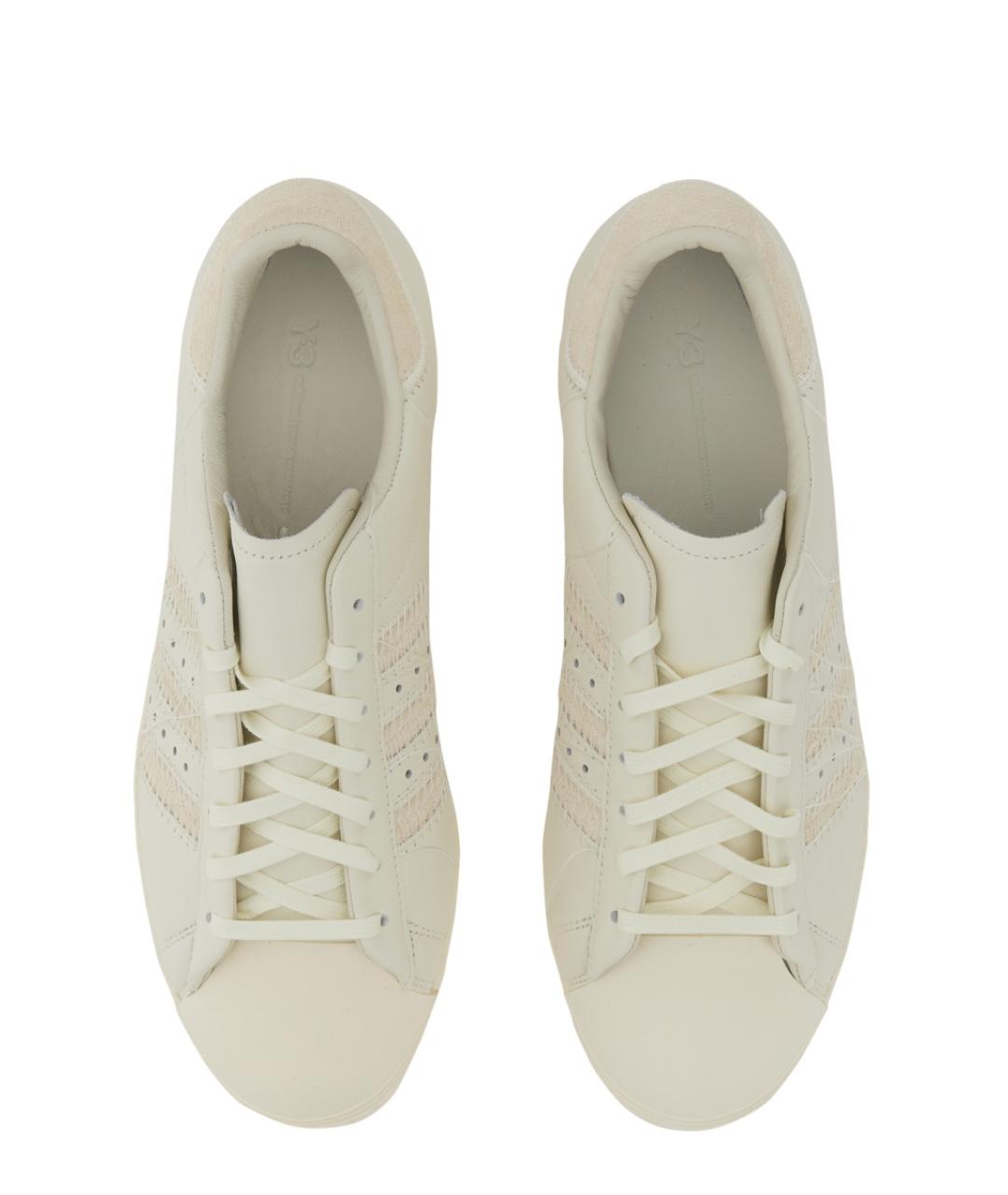 Y-3 Белые кожаные низкие кроссовки / кеды, фото 2