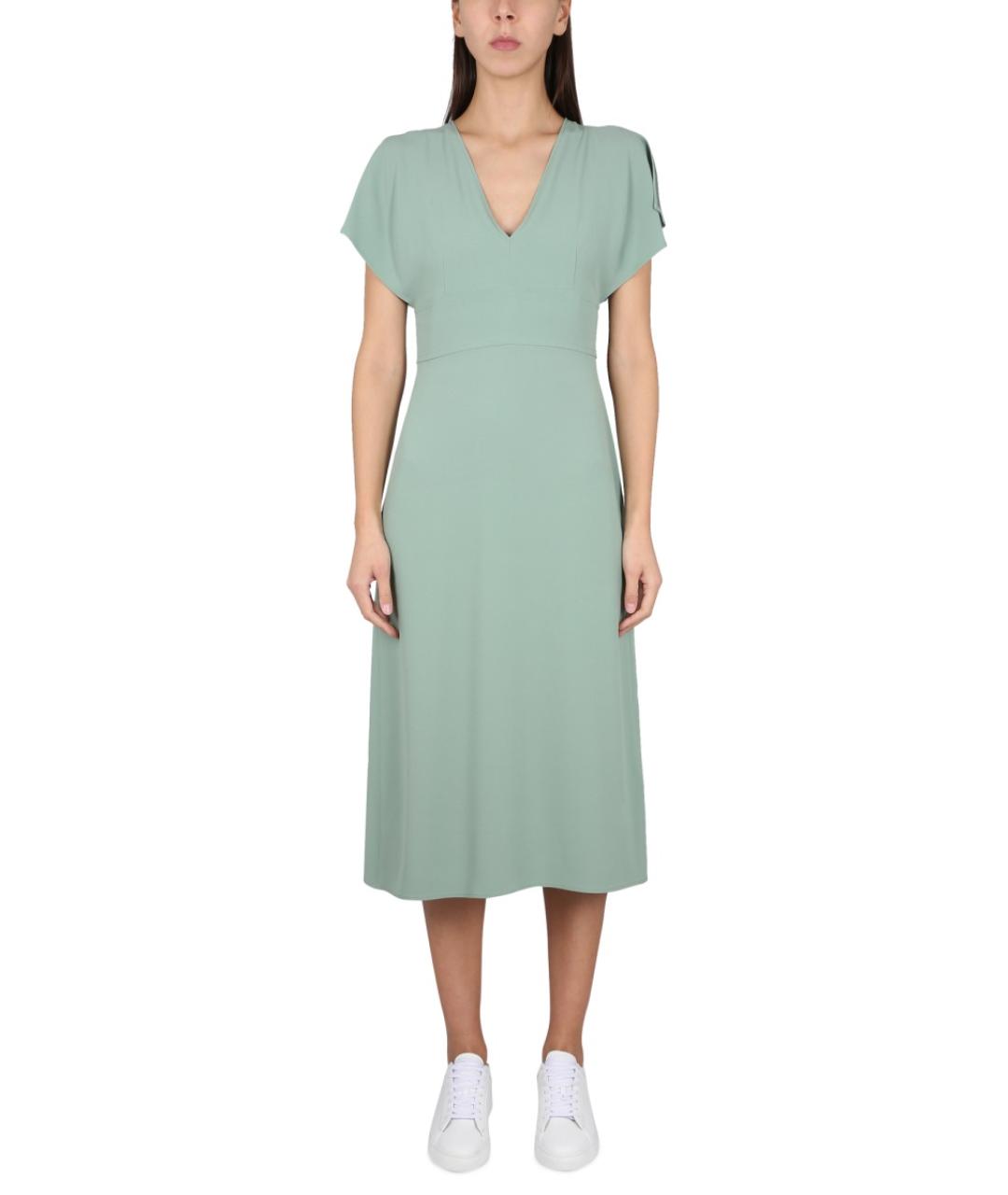HUGO BOSS Зеленые ацетатное повседневное платье, фото 5