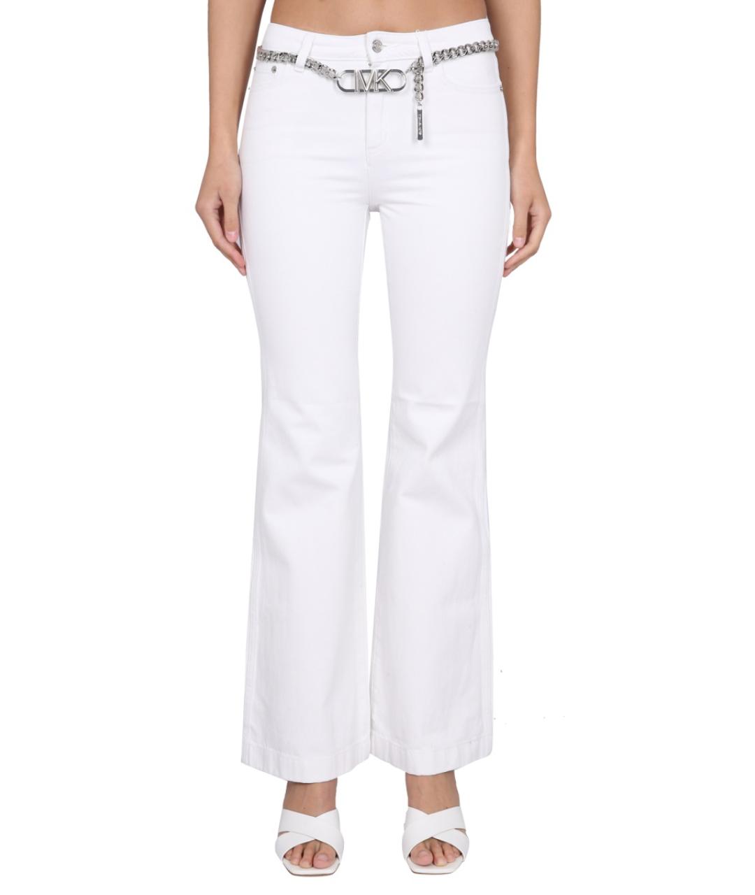 MICHAEL KORS Белые хлопковые прямые джинсы, фото 5