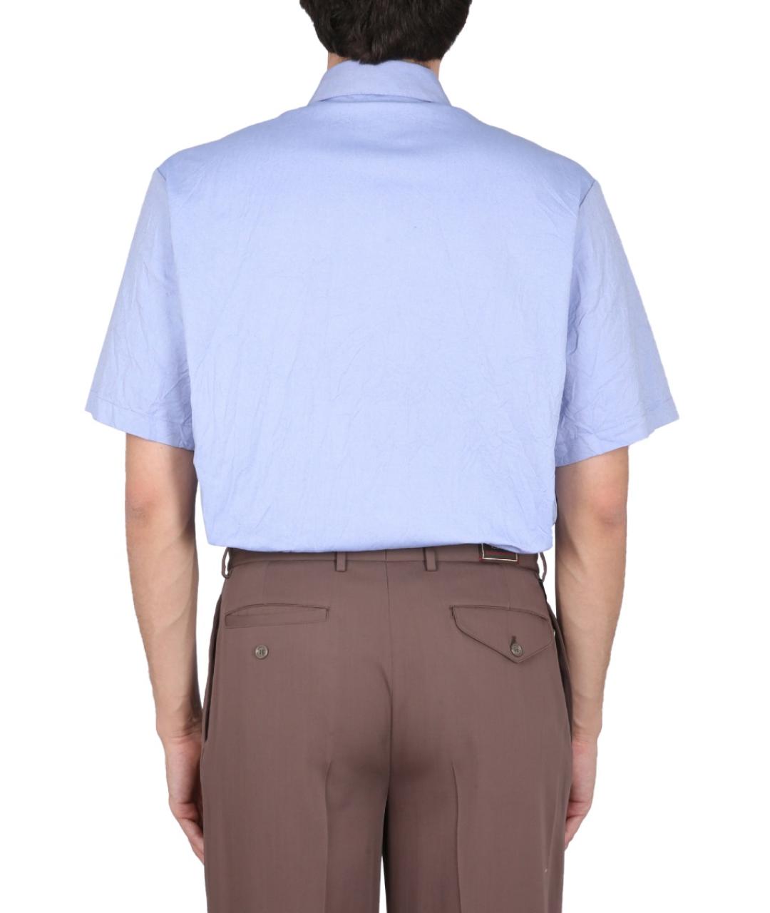 GUCCI Синяя хлопковая кэжуал рубашка, фото 4