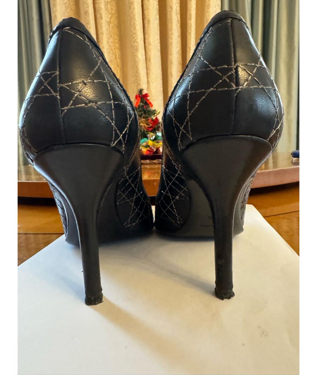 CHRISTIAN DIOR Черные кожаные туфли, фото 4