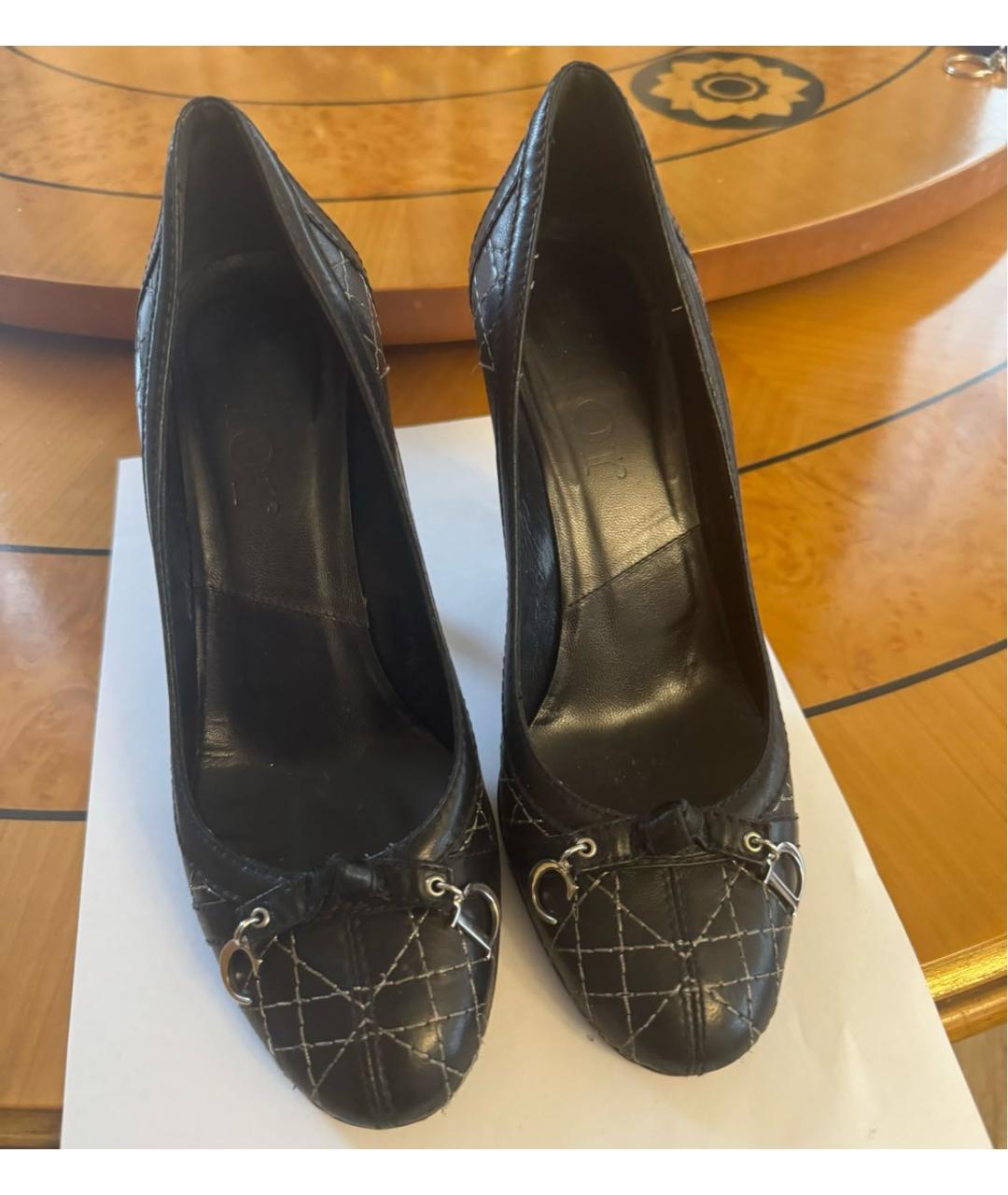 CHRISTIAN DIOR Черные кожаные туфли, фото 2