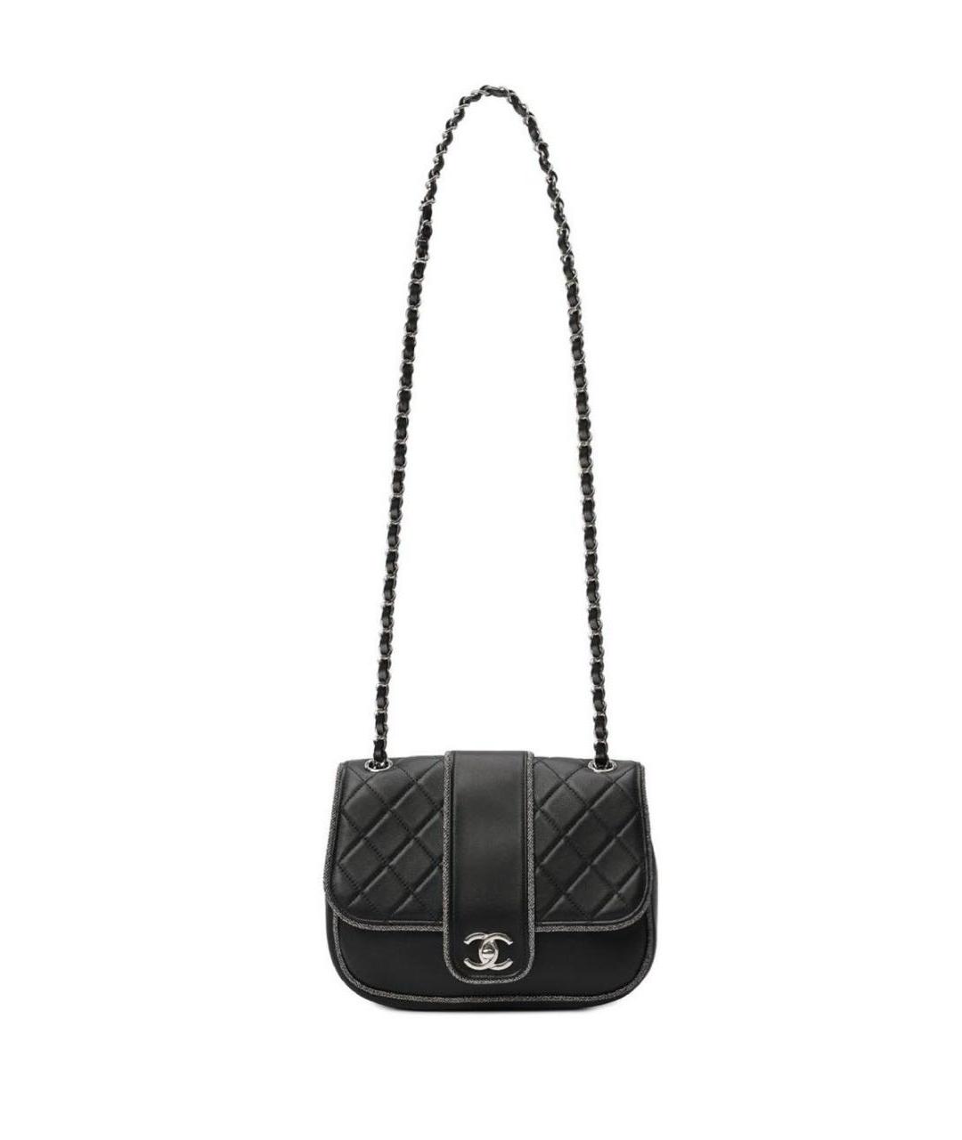 CHANEL Черная кожаная сумка через плечо, фото 5