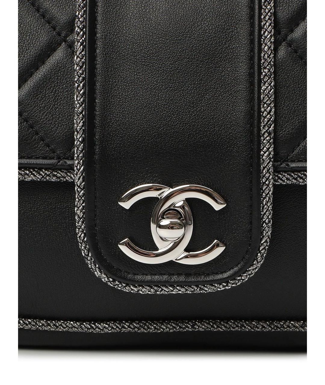 CHANEL Черная кожаная сумка через плечо, фото 6