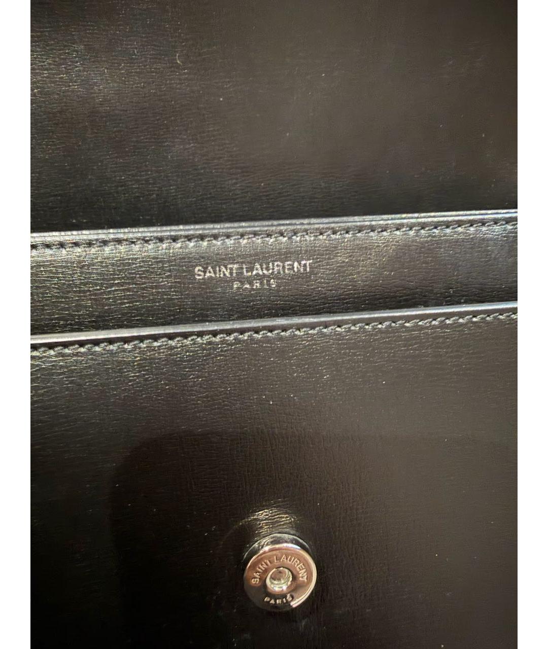 SAINT LAURENT Черная кожаная сумка через плечо, фото 5