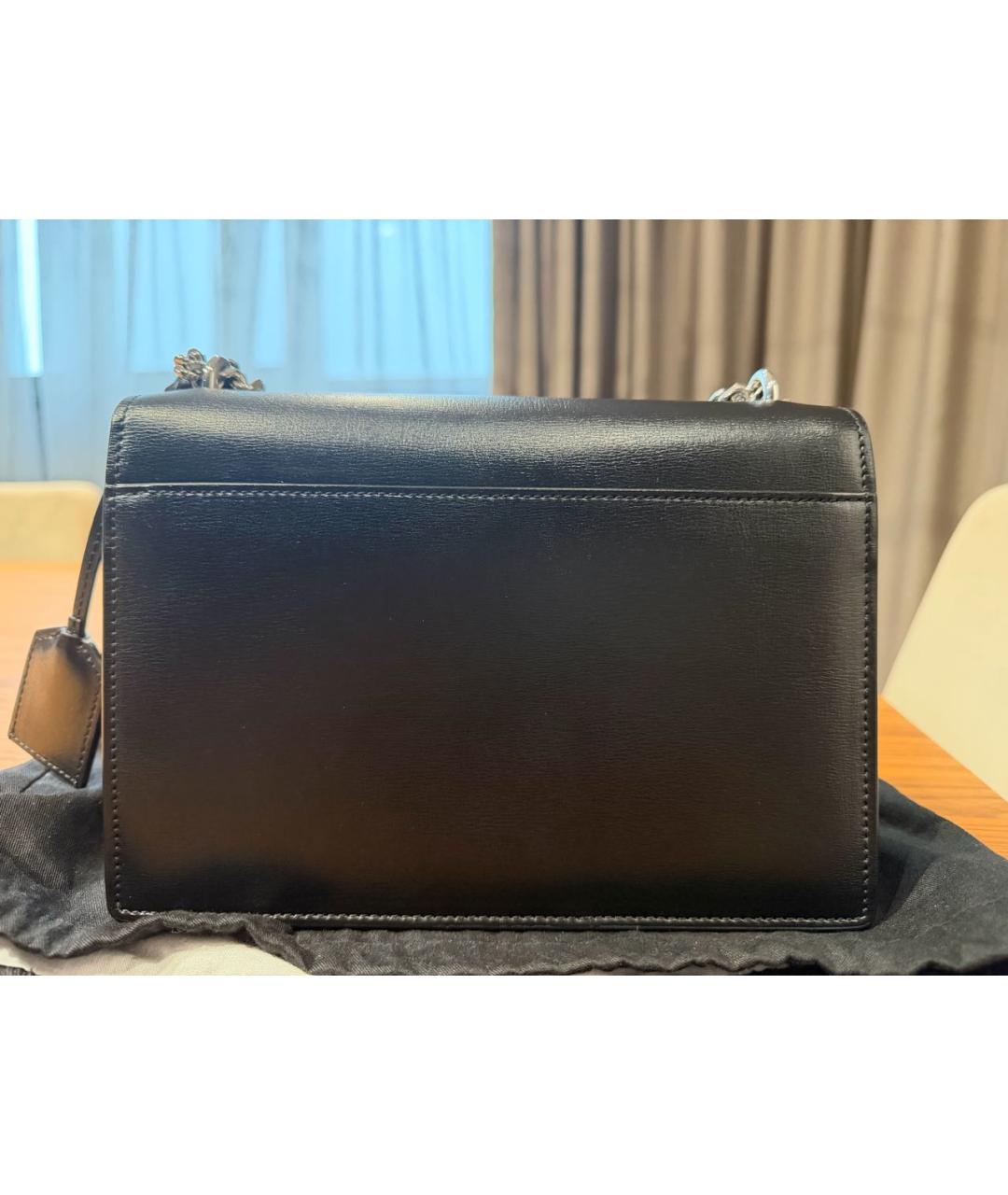 SAINT LAURENT Черная кожаная сумка через плечо, фото 3