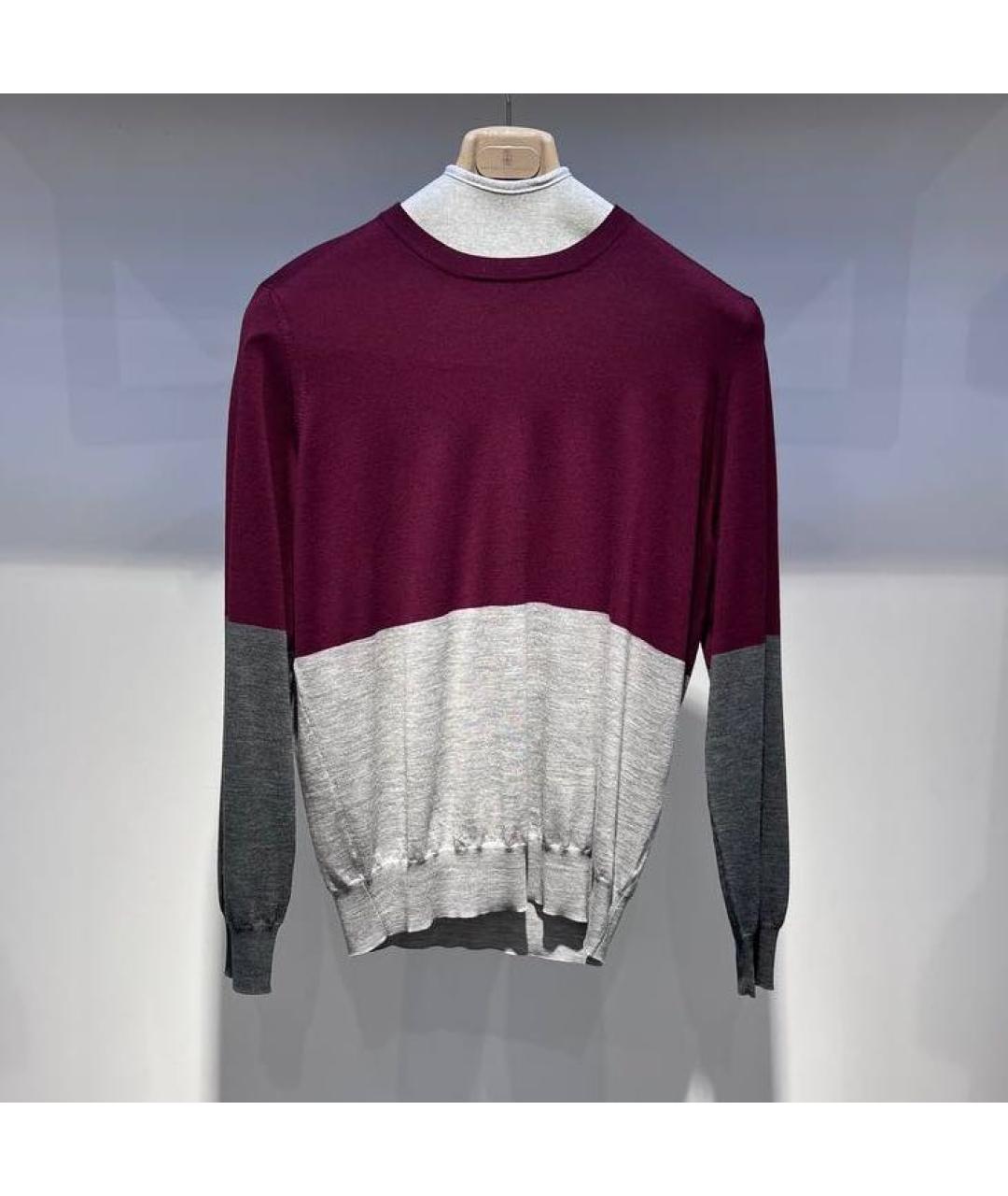 BRUNELLO CUCINELLI Бордовый шерстяной джемпер / свитер, фото 5