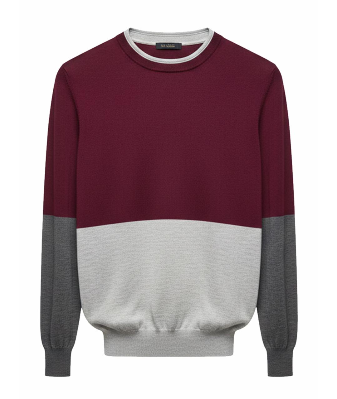 BRUNELLO CUCINELLI Бордовый шерстяной джемпер / свитер, фото 1