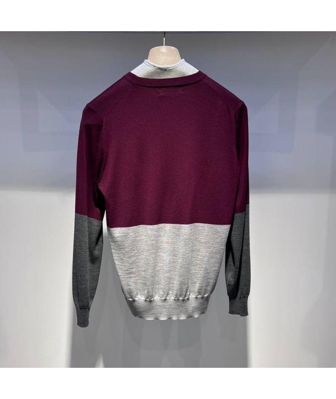BRUNELLO CUCINELLI Бордовый шерстяной джемпер / свитер, фото 3