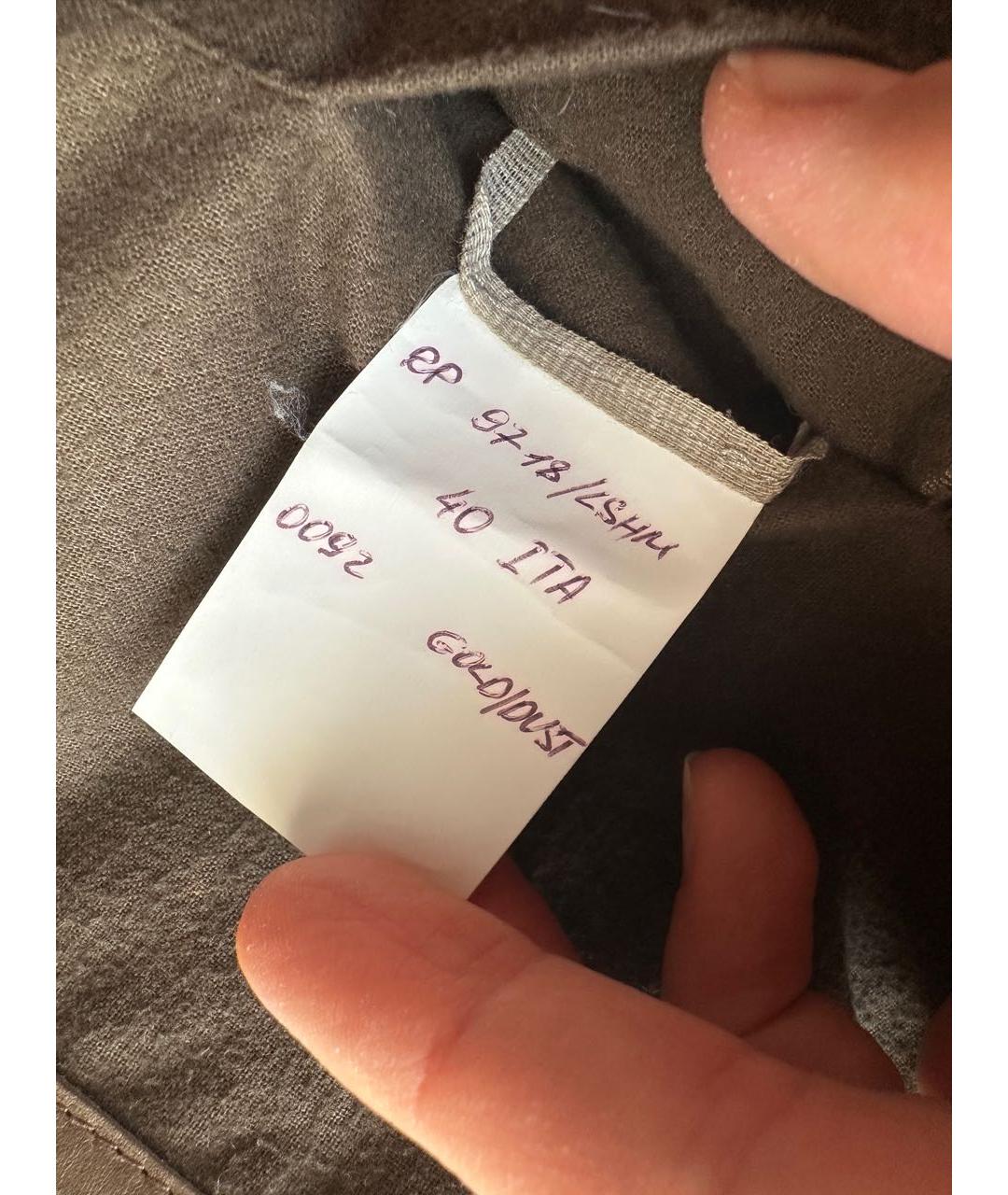 RICK OWENS Серебряная кожаная дубленка, фото 5