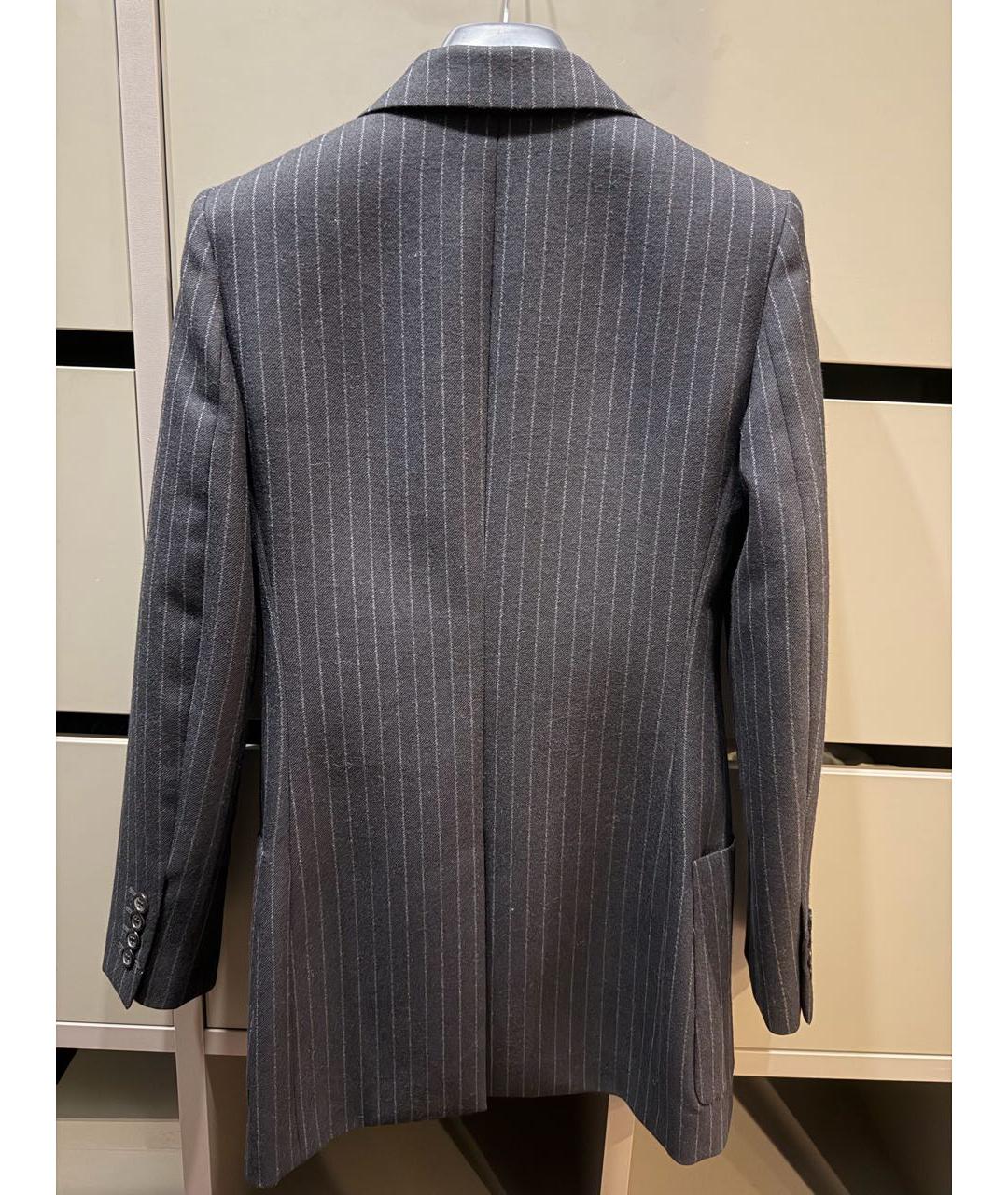 SAINT LAURENT Темно-синий шерстяной жакет/пиджак, фото 2