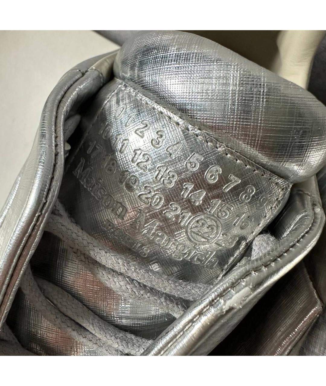 MAISON MARGIELA Серебряные кожаные низкие кроссовки / кеды, фото 5