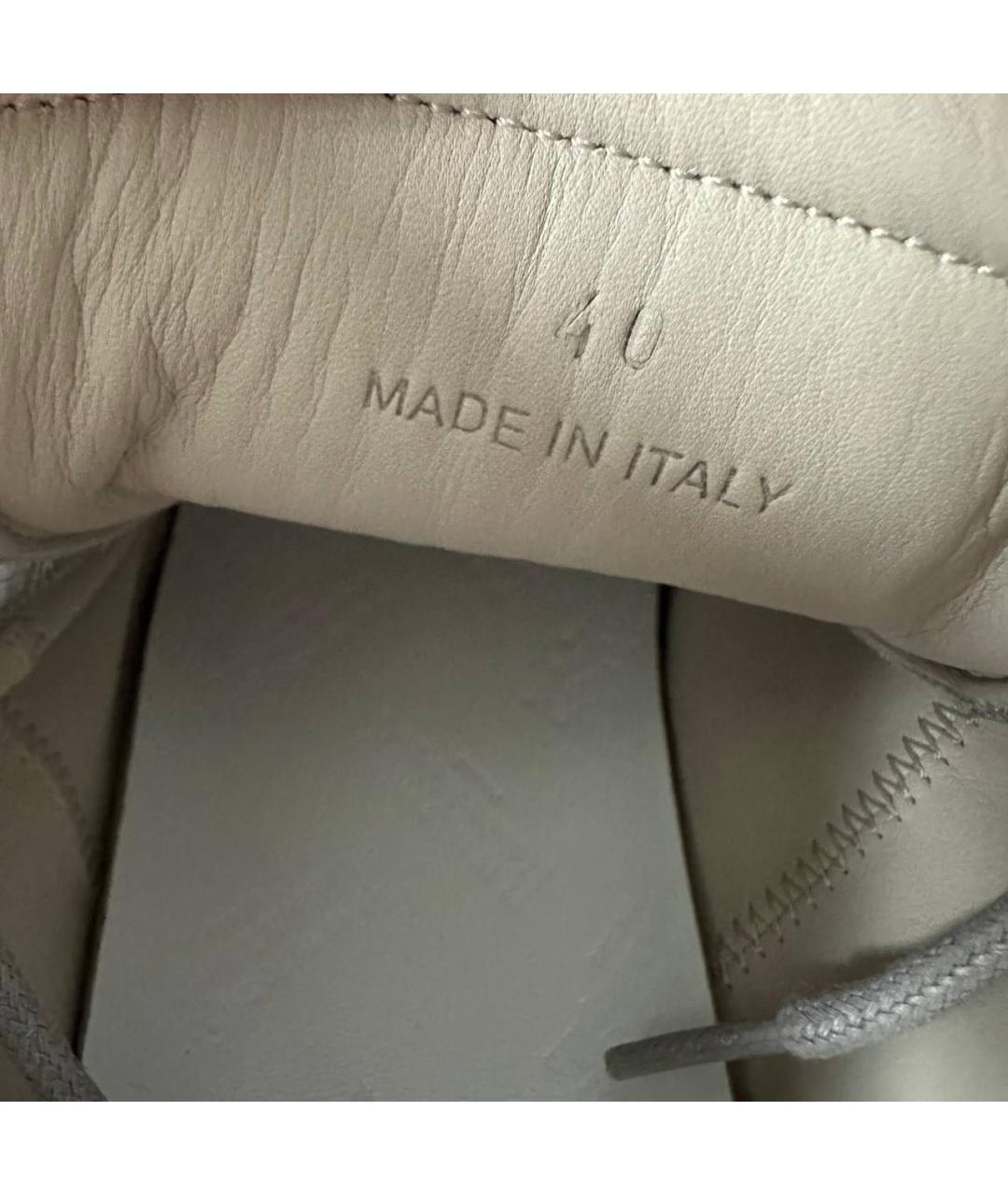 MAISON MARGIELA Серебряные кожаные низкие кроссовки / кеды, фото 7