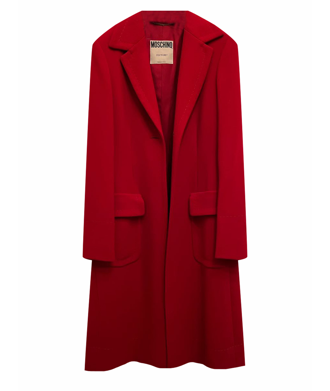 MOSCHINO Красное шерстяное пальто, фото 1