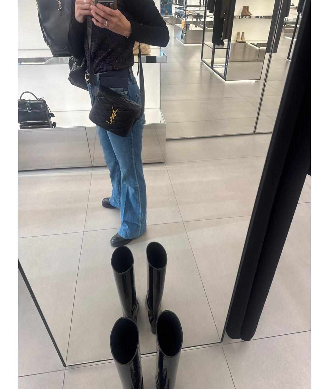 SAINT LAURENT Черная кожаная сумка через плечо, фото 5