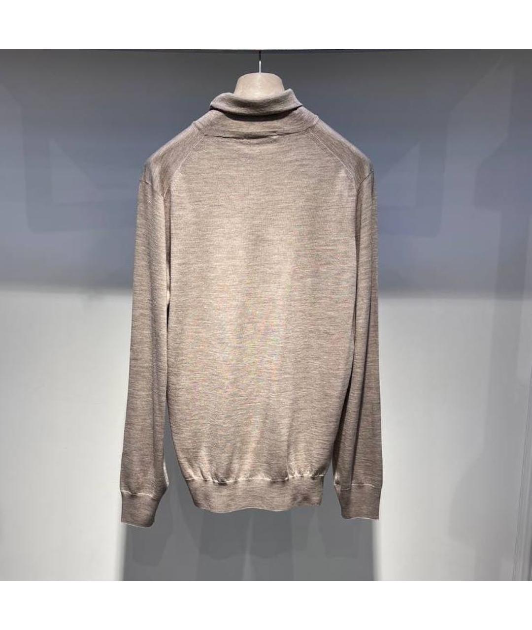 BRUNELLO CUCINELLI Бежевая шерстяная водолазка, фото 2