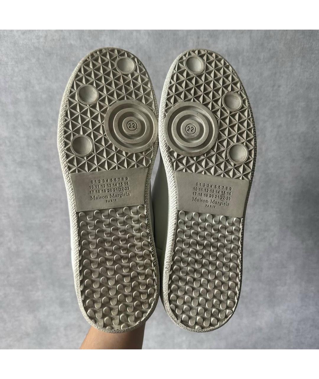 MAISON MARGIELA Белые кожаные низкие кроссовки / кеды, фото 5