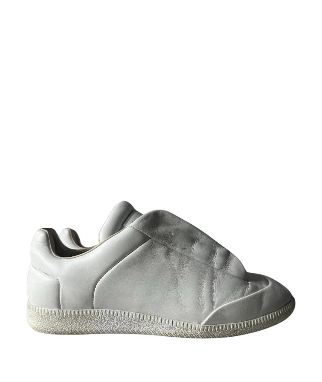 MAISON MARGIELA Белые кожаные низкие кроссовки / кеды, фото 1