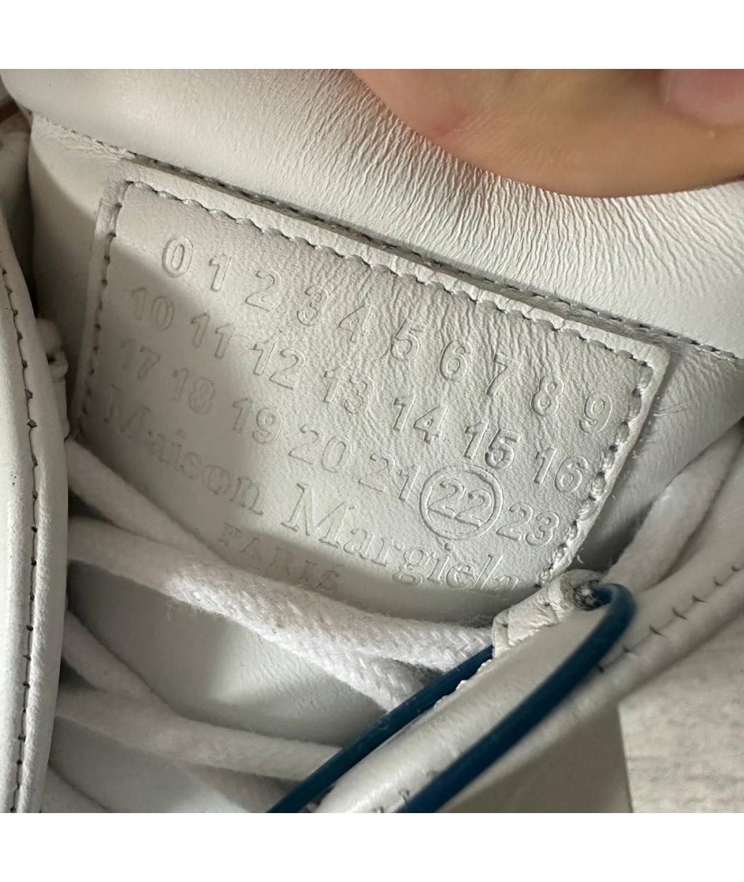 MAISON MARGIELA Белые кожаные низкие кроссовки / кеды, фото 4