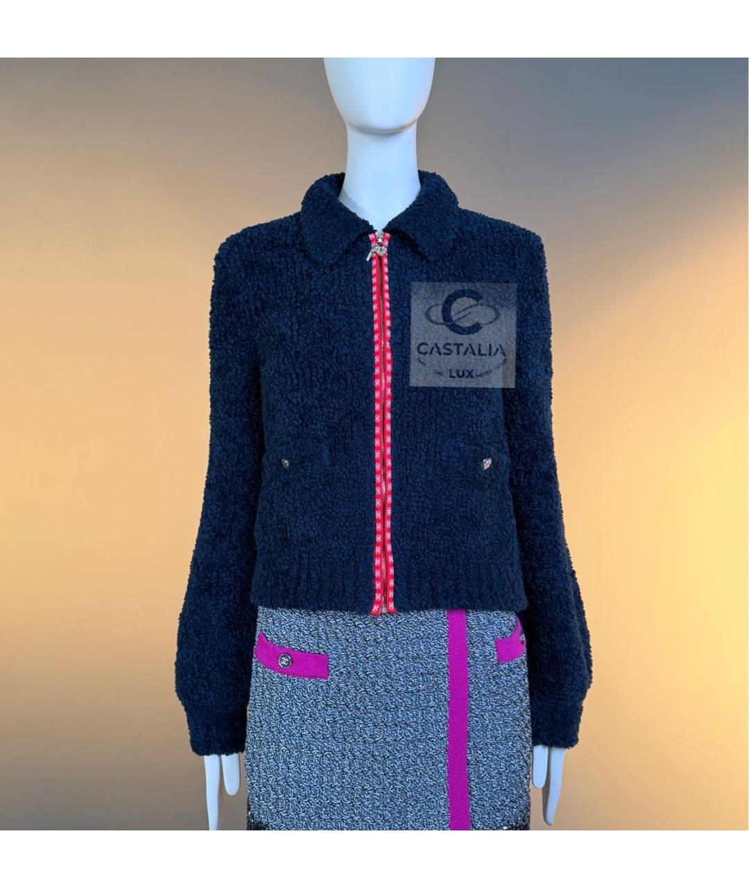 CHANEL Темно-синий шерстяной жакет/пиджак, фото 8