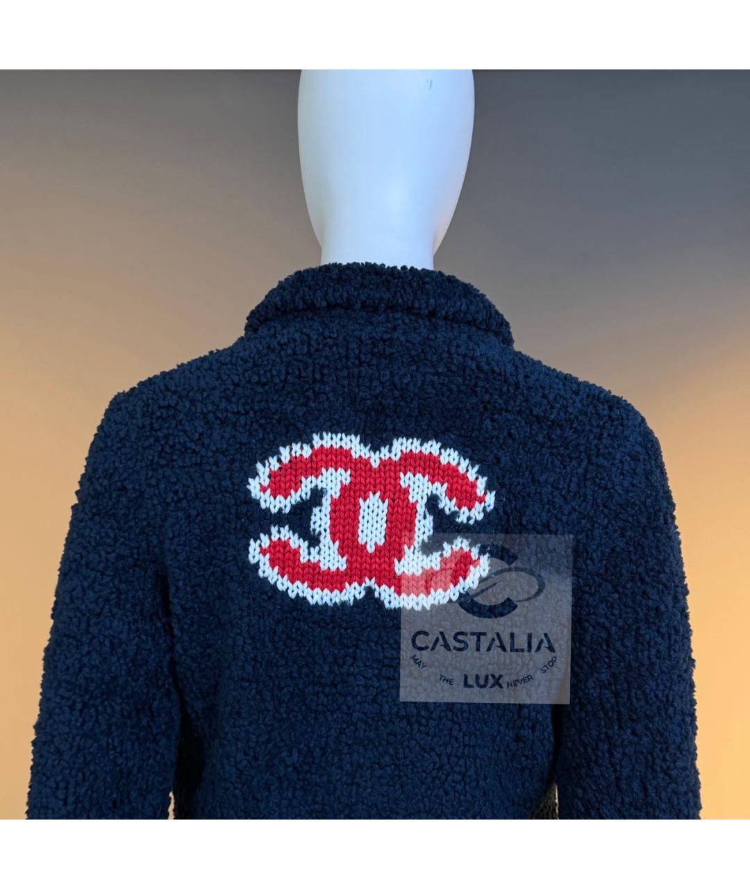 CHANEL Темно-синий шерстяной жакет/пиджак, фото 7