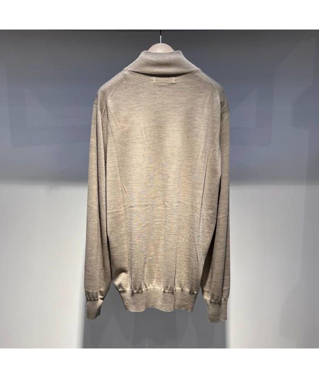 BRUNELLO CUCINELLI Бежевый шерстяной джемпер / свитер, фото 2
