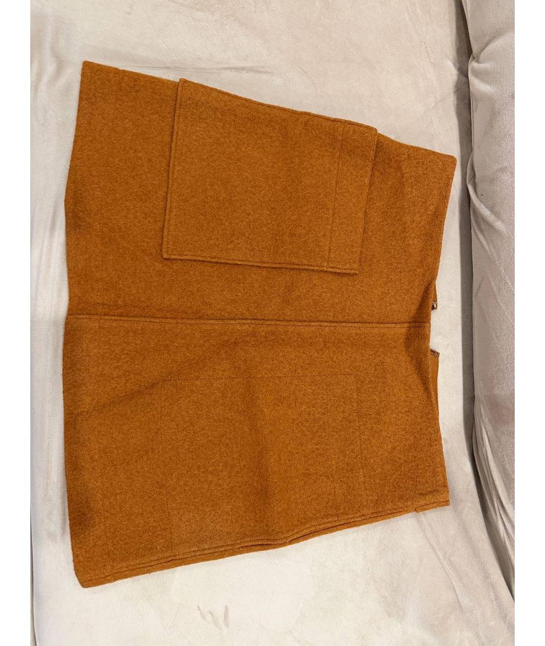 COS Оранжевая шерстяная юбка мини, фото 4