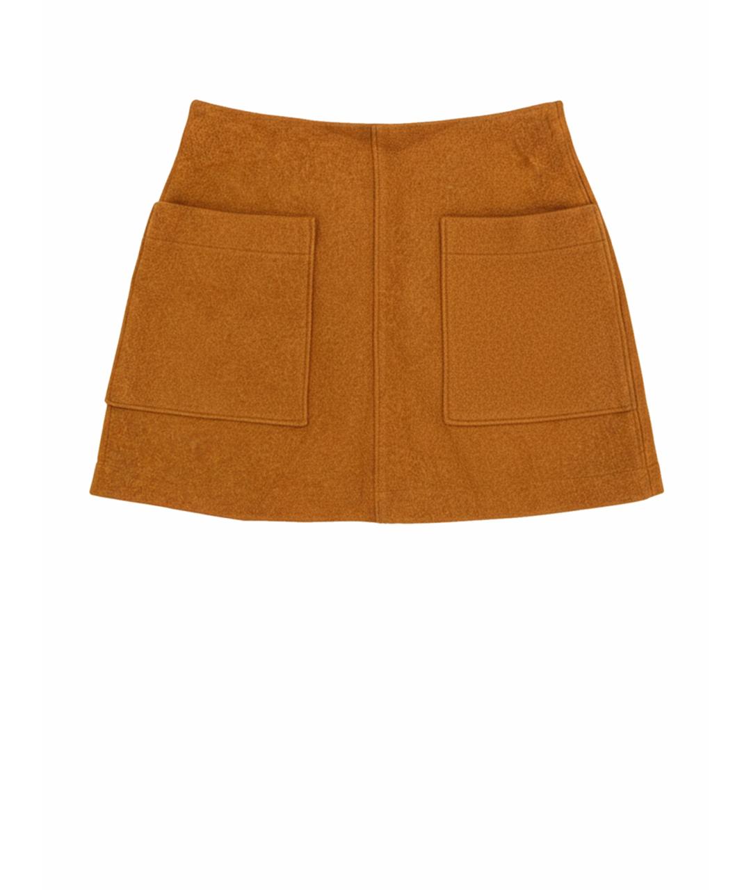 COS Оранжевая шерстяная юбка мини, фото 1