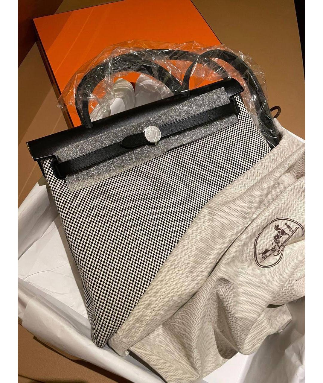 HERMES Черная кожаная сумка с короткими ручками, фото 2