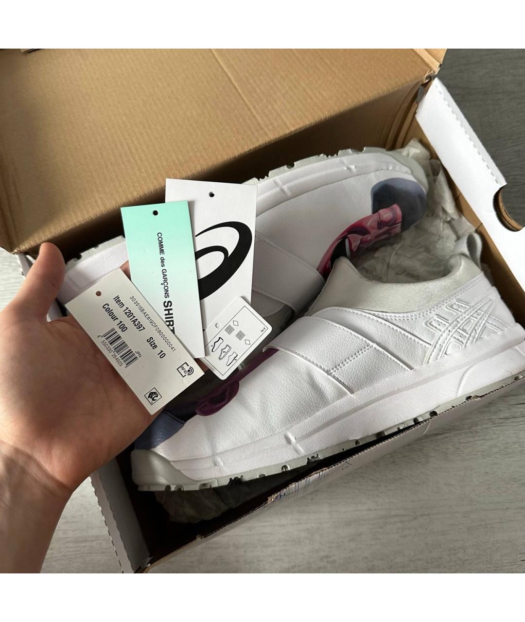 COMME DES GARÇONS SHIRT Белые кожаные низкие кроссовки / кеды, фото 7