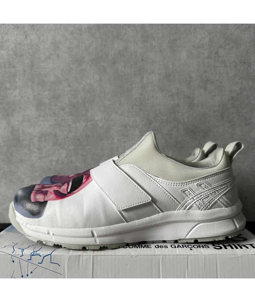 COMME DES GARÇONS SHIRT Белые кожаные низкие кроссовки / кеды, фото 3