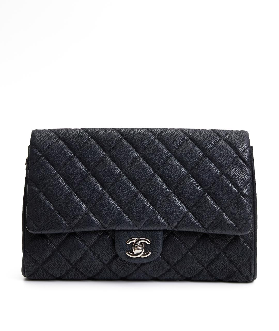 CHANEL Черная кожаная сумка с короткими ручками, фото 8