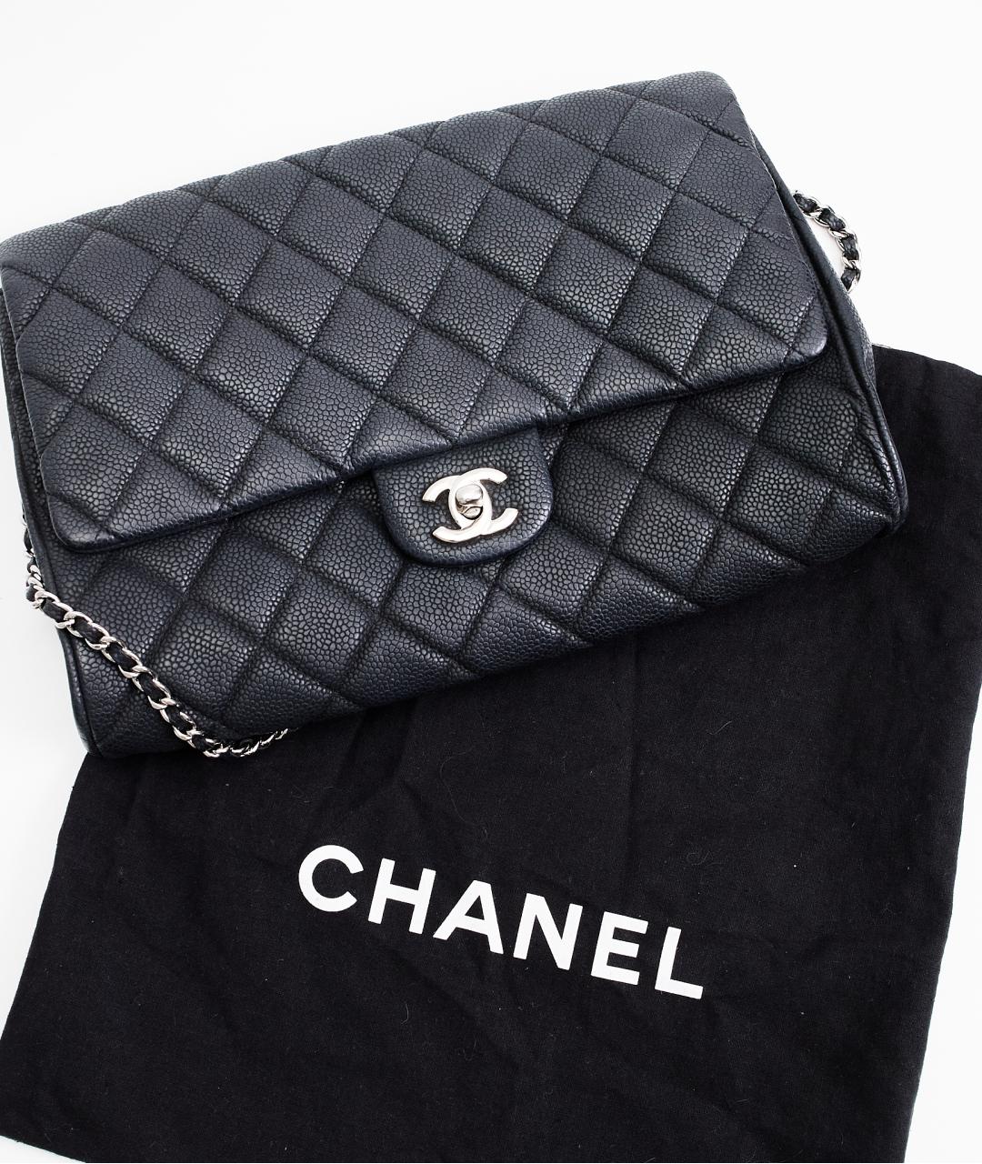 CHANEL Черная кожаная сумка с короткими ручками, фото 7