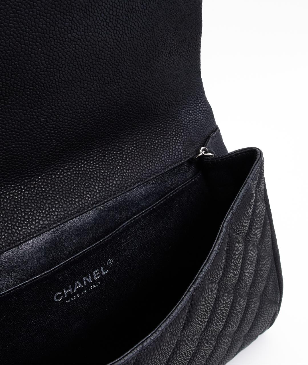 CHANEL Черная кожаная сумка с короткими ручками, фото 5