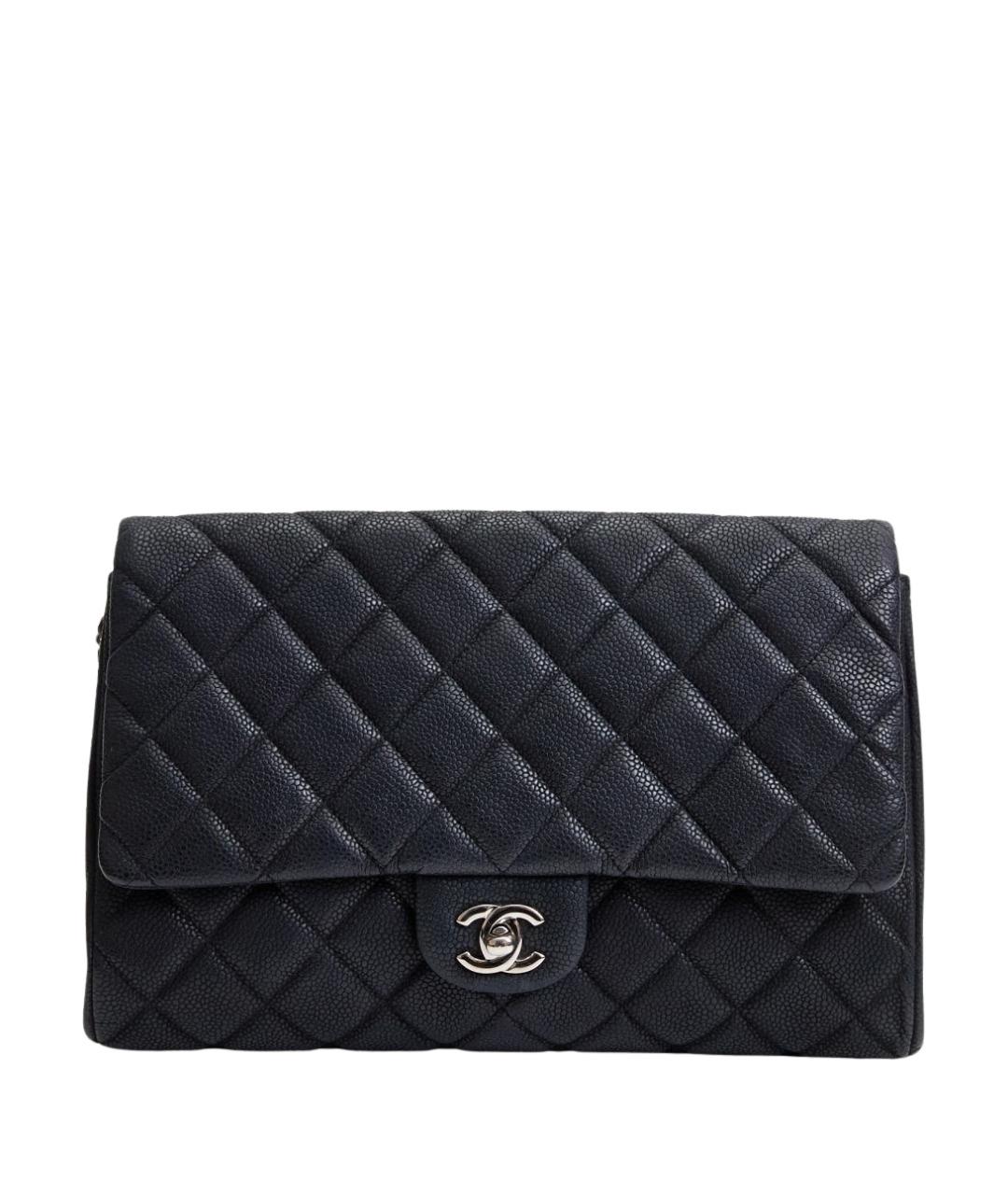 CHANEL Черная кожаная сумка с короткими ручками, фото 9