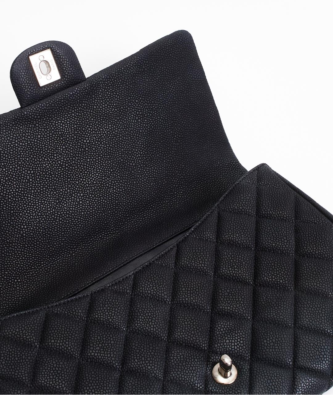 CHANEL Черная кожаная сумка с короткими ручками, фото 4