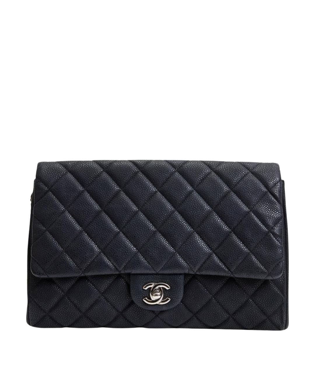 CHANEL Черная кожаная сумка с короткими ручками, фото 1