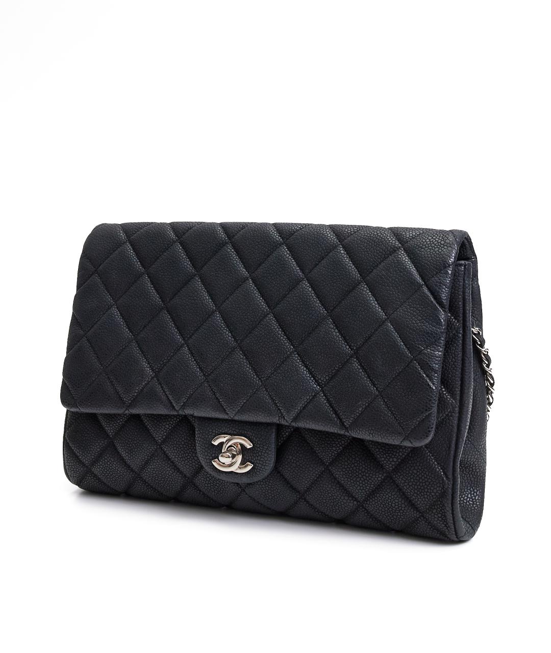 CHANEL Черная кожаная сумка с короткими ручками, фото 2