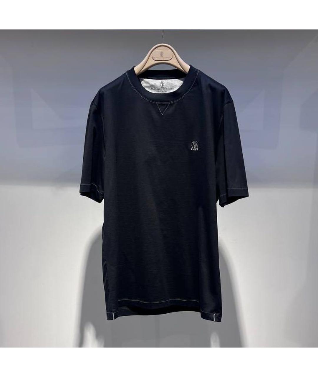 BRUNELLO CUCINELLI Черная хлопковая футболка, фото 3